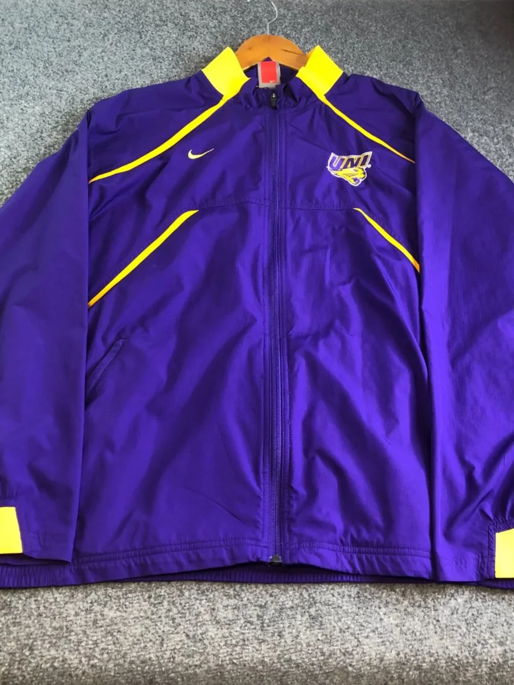 Nike Northern Iowa Panthers Jacket Mens XL Purple Vintage StormFIT Full Zip